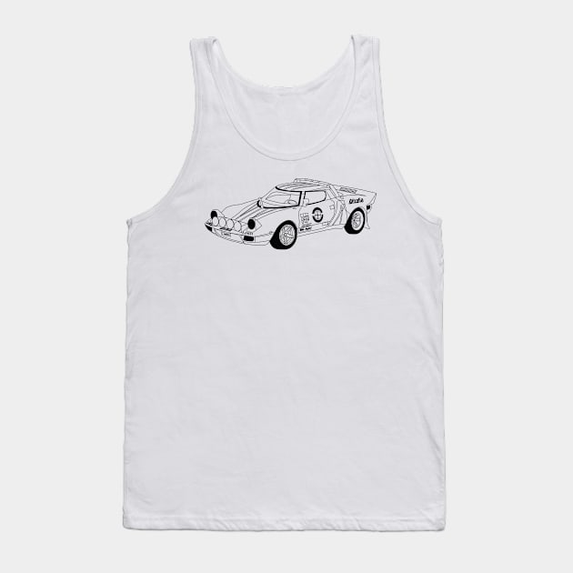 Lancia 037 Black Outline Tank Top by kindacoolbutnotreally